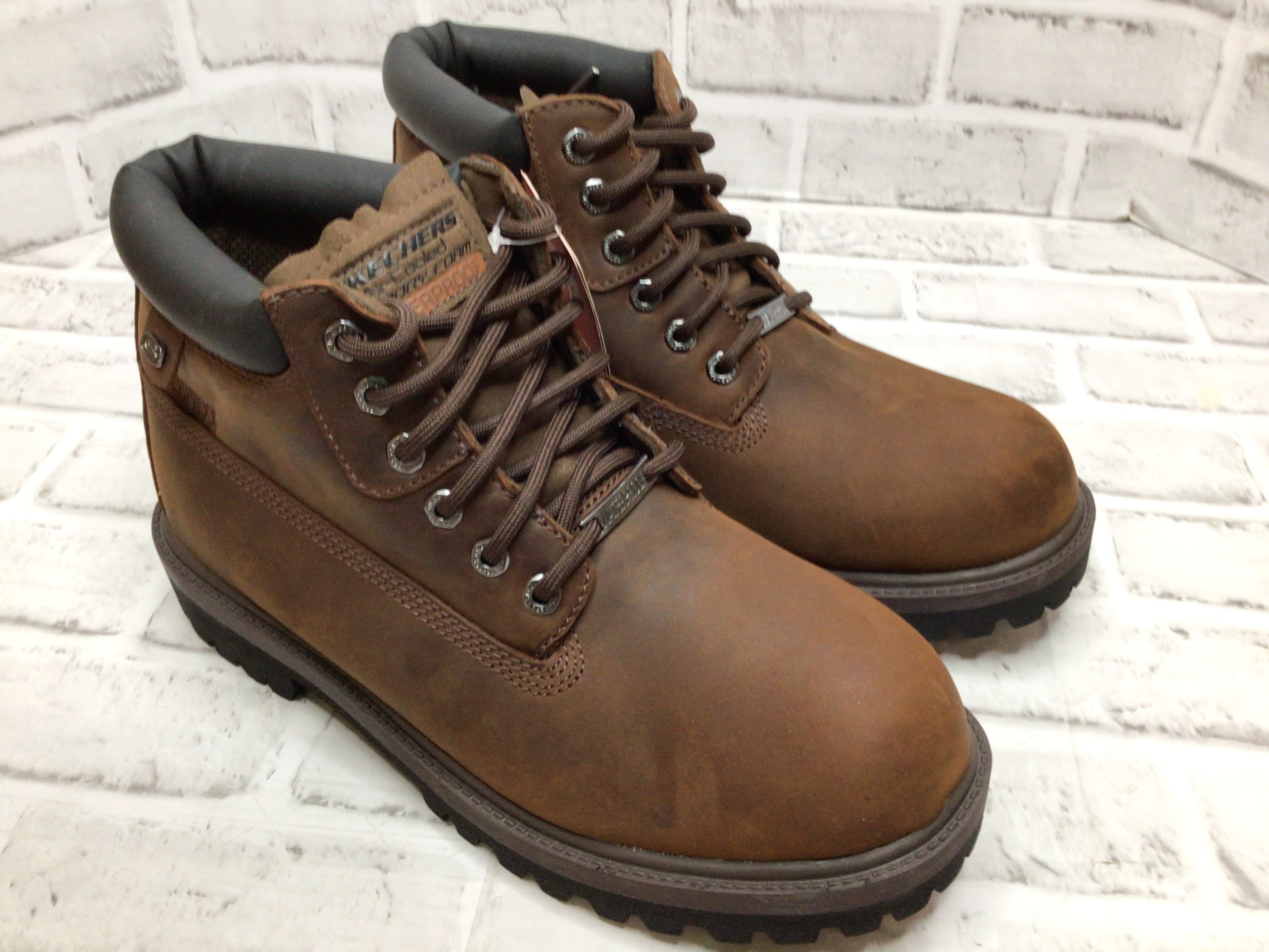 Skechers Mens Sergeants-Verdict Work Boot Memory Foam 4442EW CDB Brown SIZE 10.5 (8095822577902)
